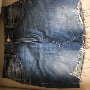 denim mini skirt